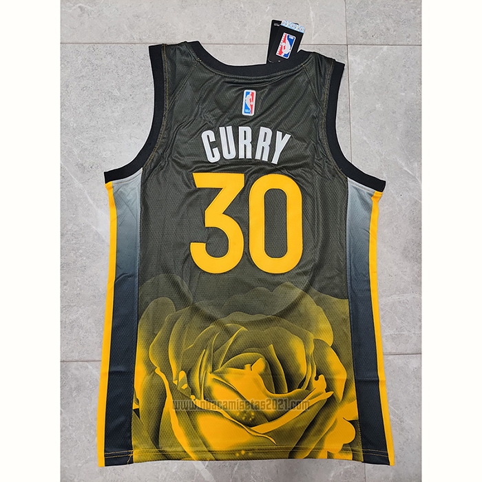Camiseta Golden State Warriors Stephen Curry #30 Ciudad 2022-23 Negro